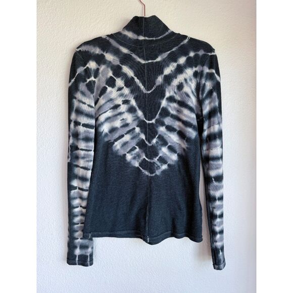 NWOT We the Free Psychedelic Mock Neck Tie Dye Long Sleeve Top in Black Gray M - Picture 5 of 15